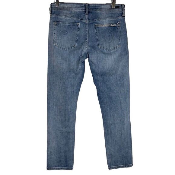 Pilcro By Anthropologie Slim Boyfriend Patchwork Denim Jeans Size 28 Casual Boho - Picture 2 of 12